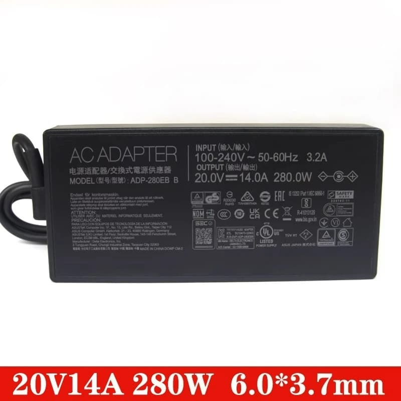 Per ASUS ROG Magic Ba 5R Gunslinger 678 G614J GL702Z S7ZC Notebook 20V14A Adattatore di Alimentazione