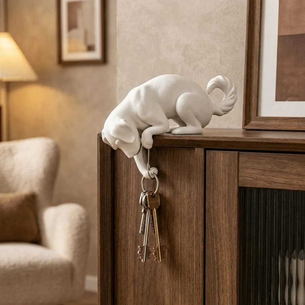 Creative Cartoon Animal 3D Printed Dog Hook Wall Mounted Decorative Dog Shaped Wall Hook Funny Wall Key Rack Desktop