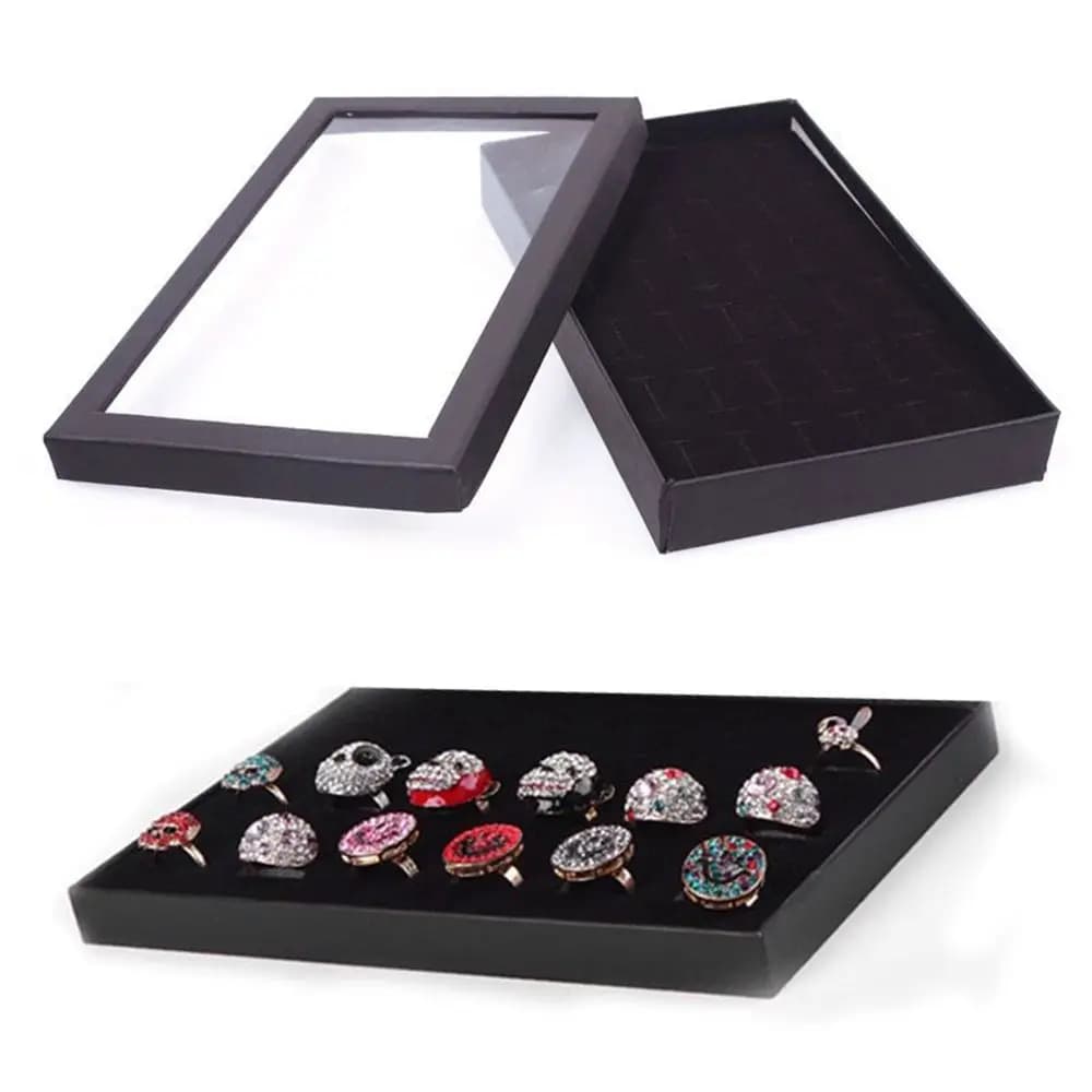 Luxury Ring Ear Stud Display Practical 36 Slots Jewelry Organizer Holder Ring Storage Case Jewelry Packaging Box
