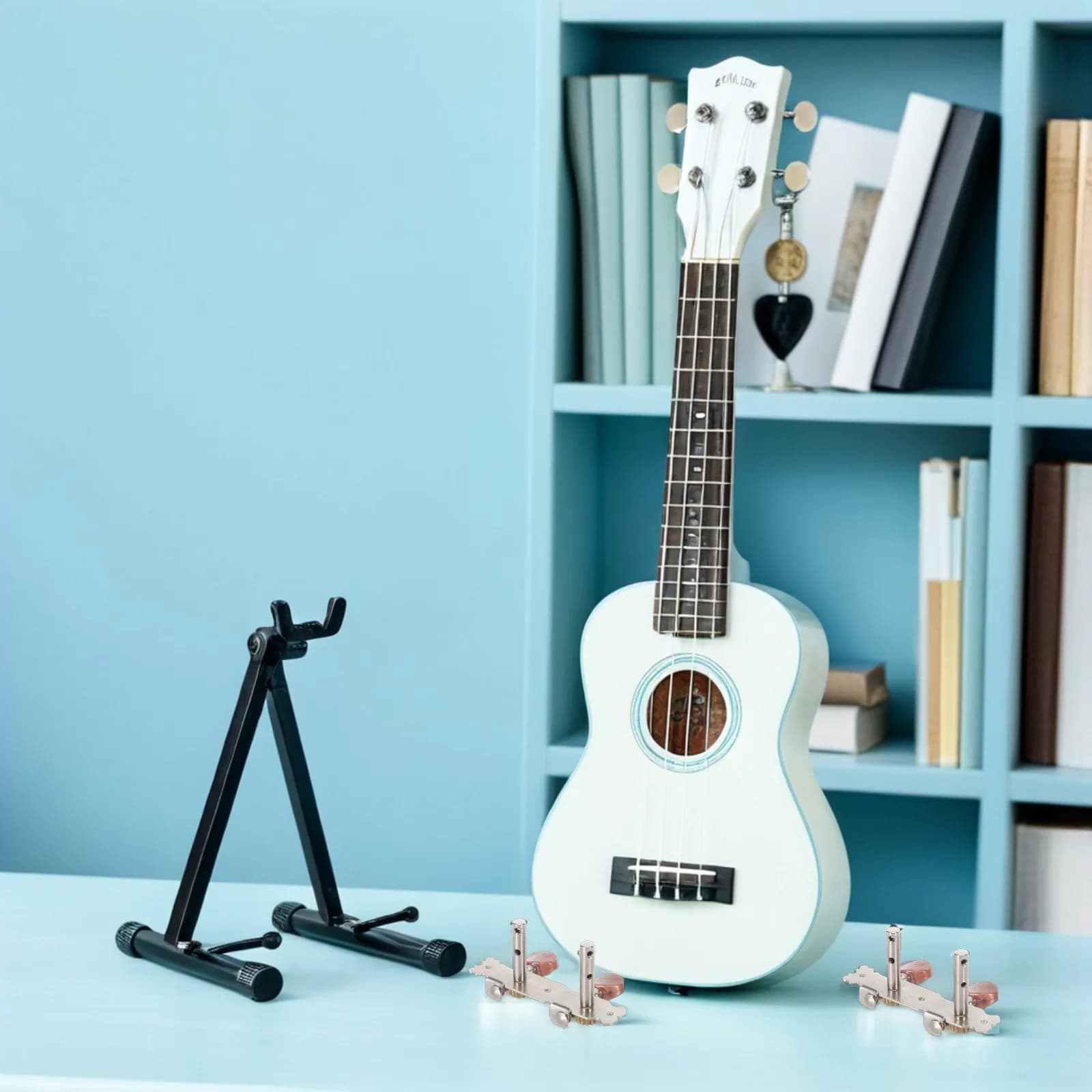 1Set Ukulele Tuning Pegs Buttons Geared Tuner Set for Ukulele Acoustic Guitar Classical Guitar Portable Tuning Machine Parts