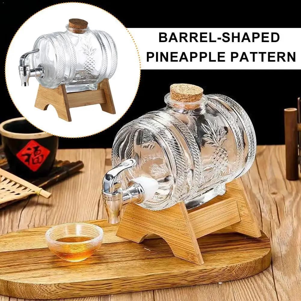 Dispenser per Bevande in Vetro con Rubinetto, Contenitore per Vino, Whisky, Birra, Succo di Limone per Casa, Matrimoni, Feste, Bevande Fredde