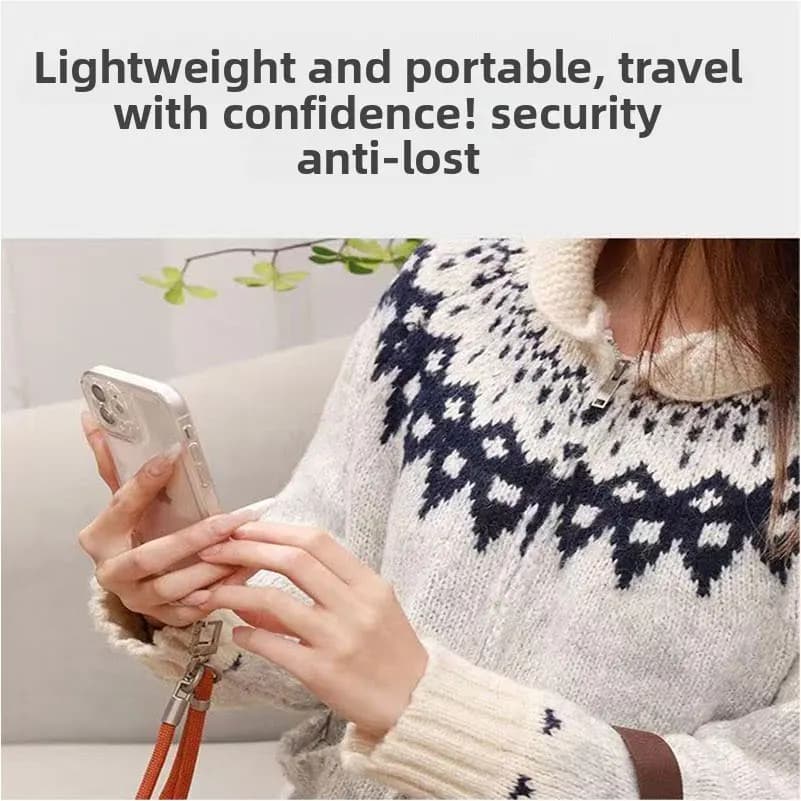 Phone Lanyard Crossbody Adjustable Wide Strap, Anti-Theft Travel Portable, Zinc Alloy Buckle 7mm Cord for All Smartphones
