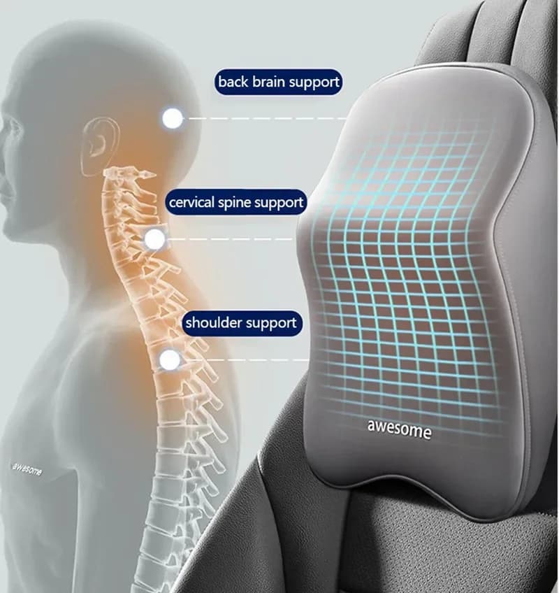 Supporto Lombare per Auto, Poggiatesta e Cuscino per il Collo in Memory Foam, Cuscino Lombare Universale, Morbidi Cuscini per il Collo, Cuscino per Sedile Auto