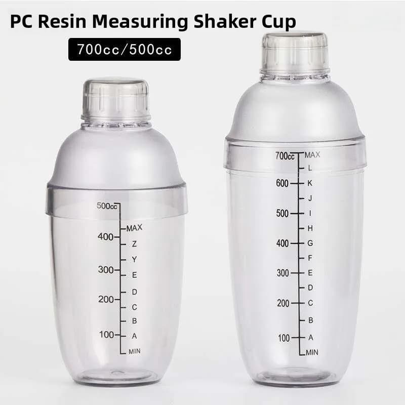 PC Resin Scale Cup 700CC 500CC Cocktail Shaker Cup Measurement Cup Bar Supplies Non-Durable Drinkware Mixing Glass