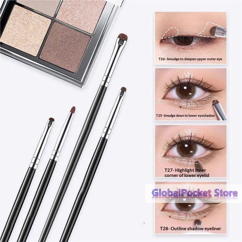 Small Angle Precise Detail Eyeshadow Brush Soft Horse Hair Eyelid Highlighter Lying Silkworm Makeup Brushes Eyes Make Up Tools