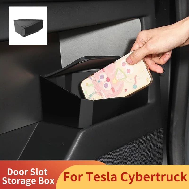Storage box with door slot for Tesla Cybertruck Subjects compartment Box for privacy Silicone organisation Car accessories