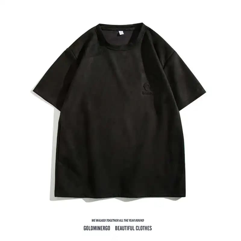 Bear Brand Loose Fit Short Sleeve T-Shirt Deer Skin Velvet Casual Thin Summer round Neck Print Youth Fashion Basic Style
