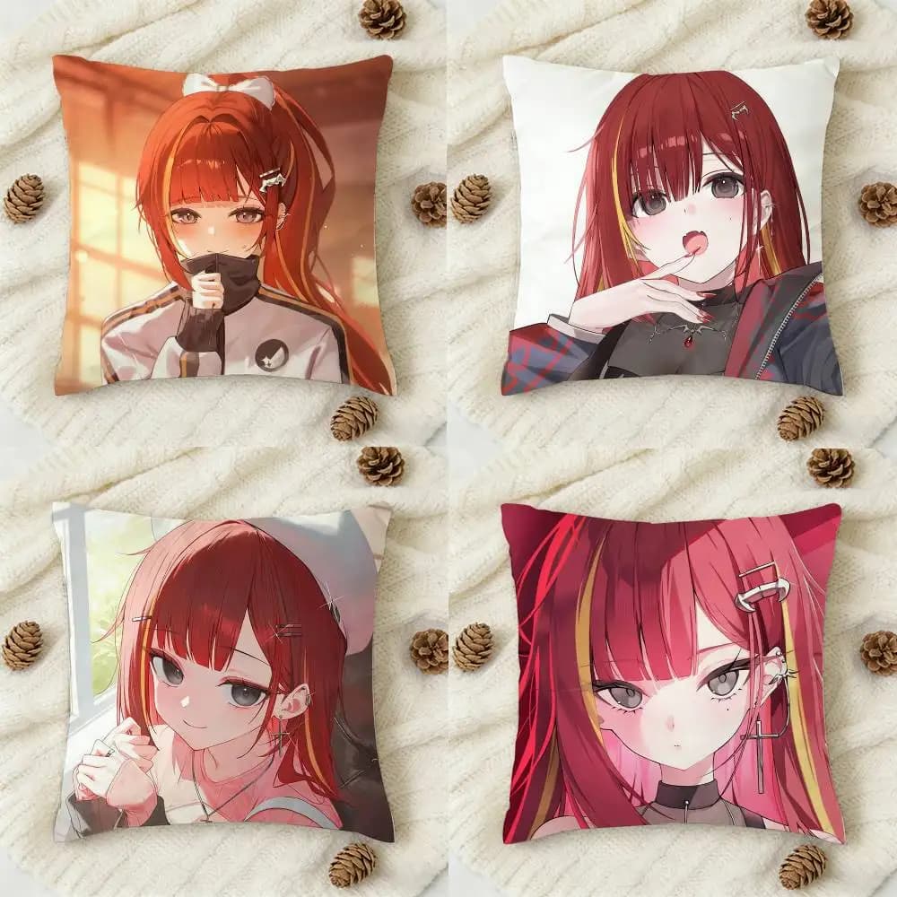 A-Akane Lize Singer Fodera per cuscino decorativa quadrata stampata su entrambi i lati per divano, soggiorno, decorazioni per la casa