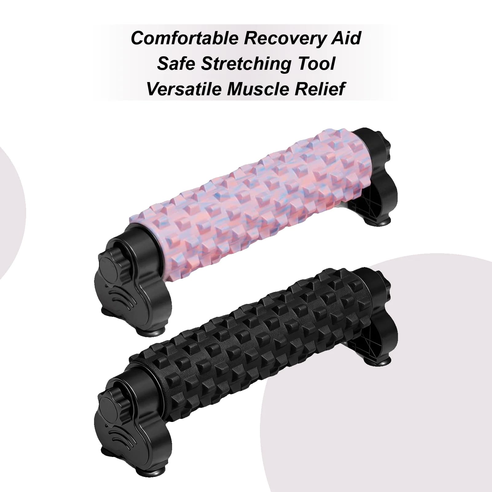 Foam roller for legs with suction cup for deep stretching and massage, body roller with support for home, gym, yoga, pilates, fitness
