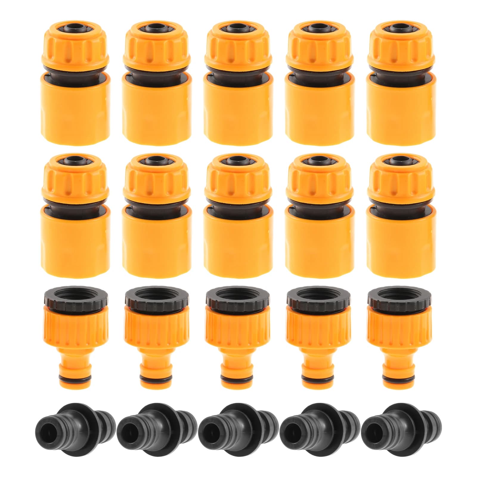 Set di 16 Connettori Rapidi per Tubo da Giardino da 1/2 Pollice, Prolunga Doppia per Tubo, Connettore 2in1 per Rubinetto Adatto a Tubi da 1/2 o 3/4 Pollici