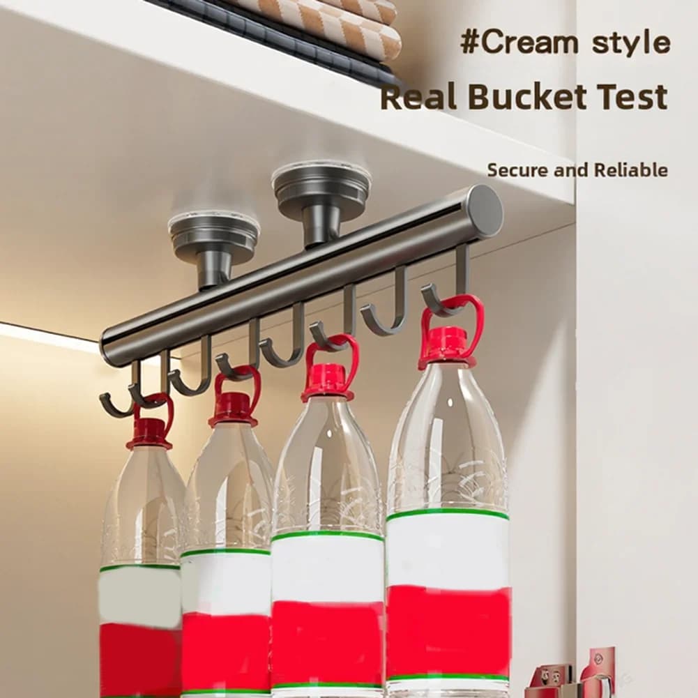Sliding Hanger For Closet Wardrobe No-Drill Suction Cup Install Can Withstand 25 Lbs Coat Clothes Hooks Storage Bracket