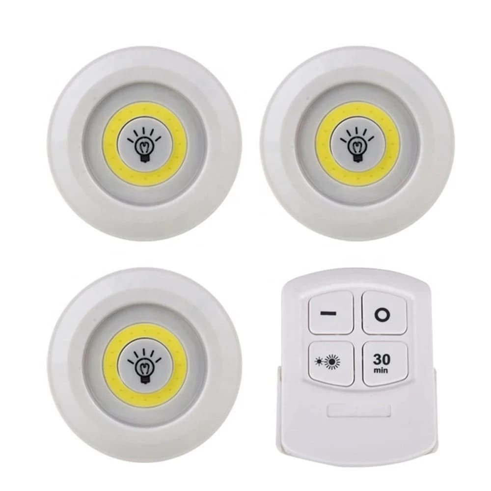 Luce LED dimmerabile sotto l'armadio con telecomando Luci LED per armadi a batteria Armadio Illuminazione per bagno Bianco/Caldo