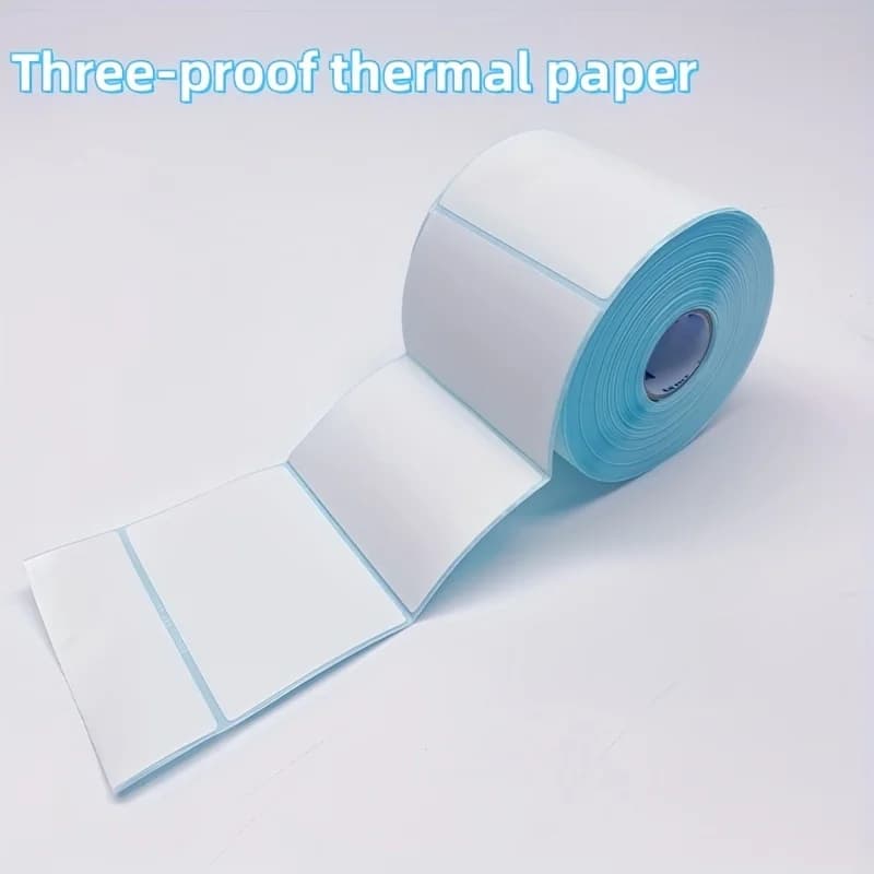 Etichette in Carta Termica per Magazzino e Logistica - Etichette Adesive di Alta Qualità con Fori Preforati, Blu Resistente, 70*40mm