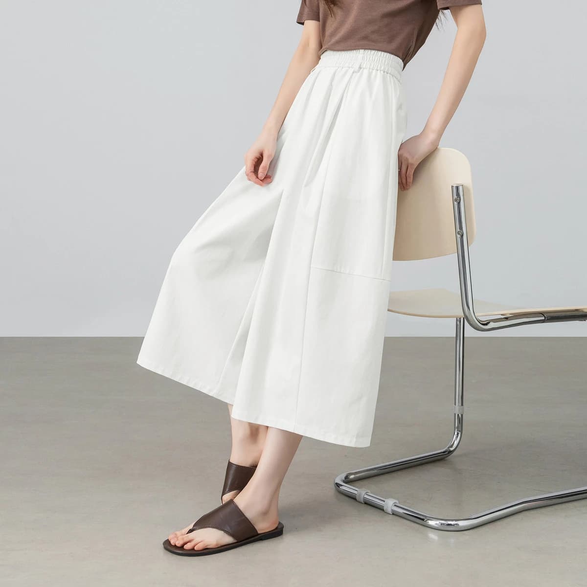 SENTUBILA Pantaloni Gonna Donna Protezione Solare 2026 Estivi Bianchi Eleganti Casual da Pendolare con Cintura 162KF4009