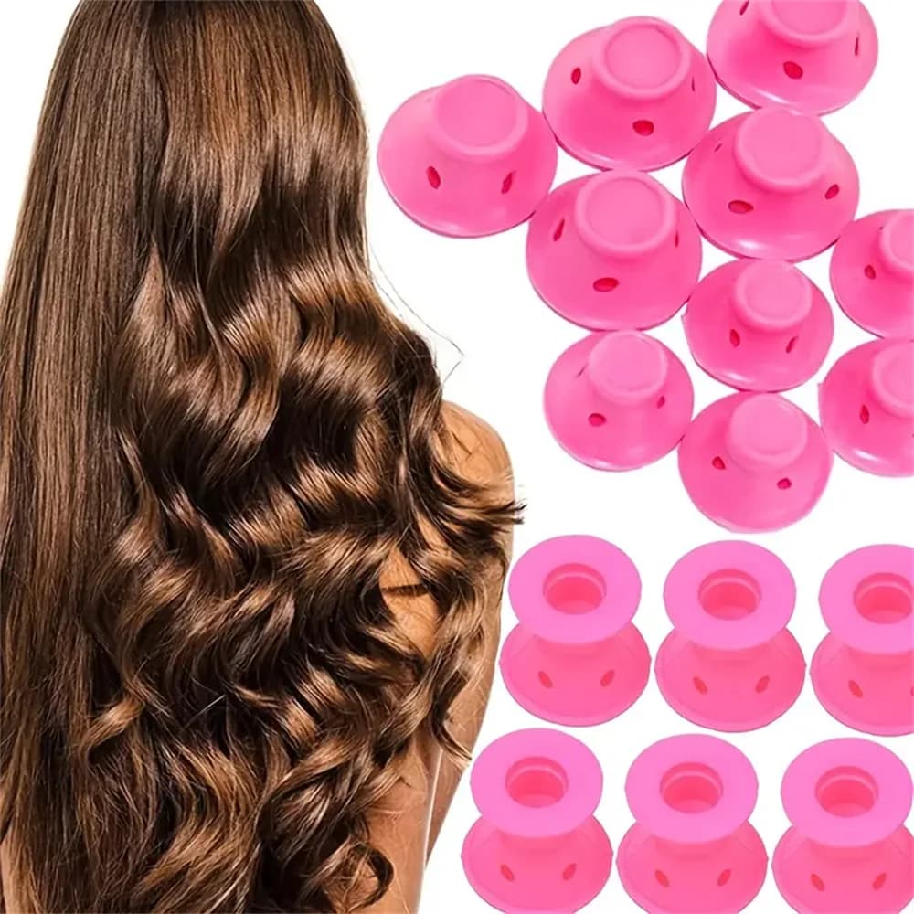 10 Pezzi Bigodini Senza Calore in Silicone Morbido per Ricci, Bigodini Notturni per Onde, Strumenti per lo Styling dei Capelli