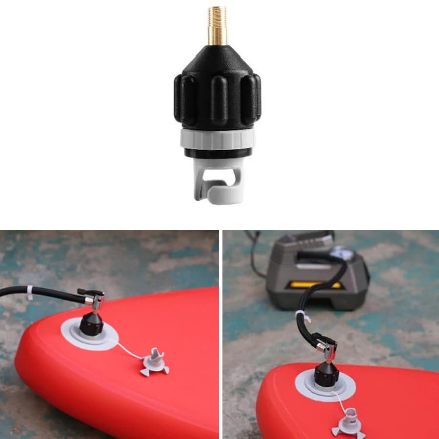 Adattatore per valvola dell'aria per paddle board e kayak, adattatore per gonfiaggio con pompa per auto, adattatore per gonfiatore