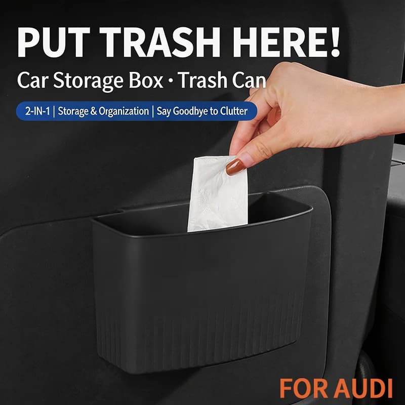 Car seat back storage, in-car trash can, clip-on car trash bin, universal car trash bin suitable for Audi A4