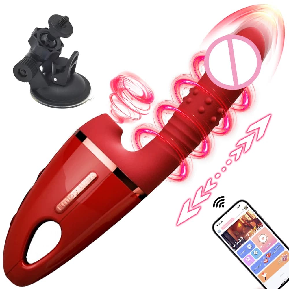 APP Control Hand-Free Hand Gun Telescopic Machine G-spot Suction Inserted Clitoris Suck Massage Stick Sex Adult Toy for Women