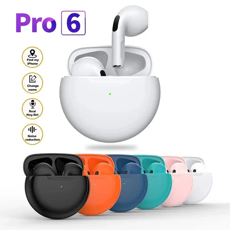 Bluetooth TWS Mini Pro6, Wireless Headphones Portable with Microphone for Communication to Hands Free for Mobile Phones