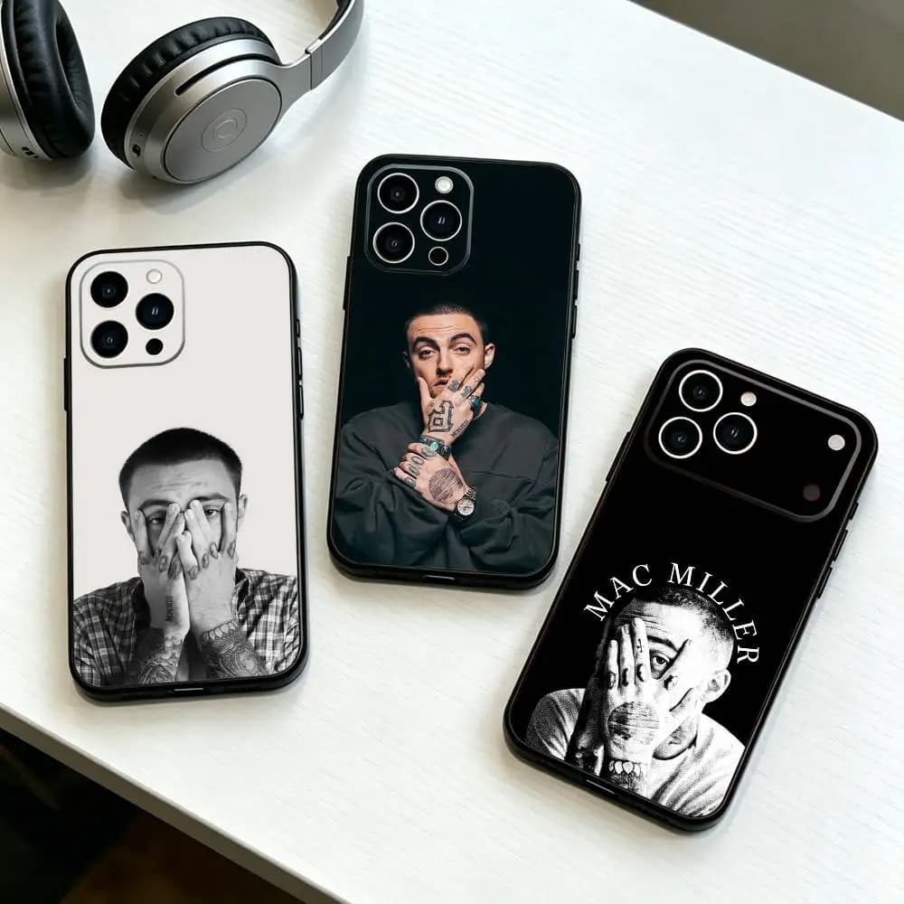 Mac Miller-R Rapper-R Phone Case For iPhone 17,16,15,14,13,12,11 Plus,Pro Max,XS,Soft Silicone Black Cover Gift