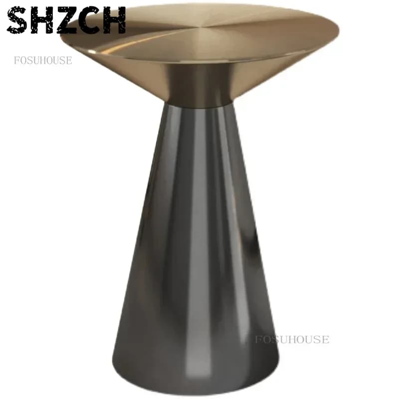 Nordic Stainless Steel Living Room Coffee Tables Italian Minimalist Light Luxury Sofa Side Tables Creative Round Corner Tables T