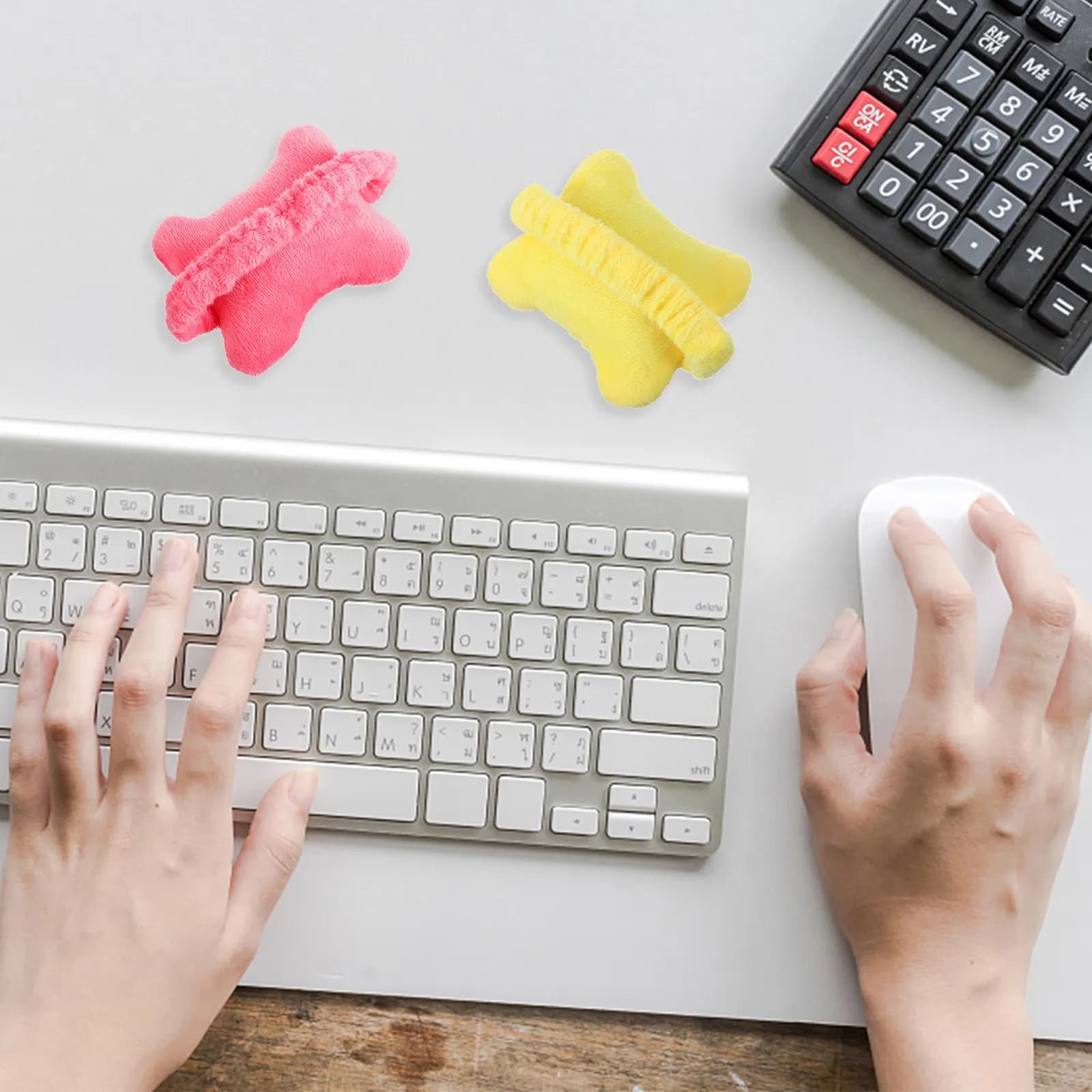 Set di 4 Poggiapolsi Ergonomici per Mouse, Cuscini di Supporto per Ufficio, Gaming, Computer, Laptop, Tappetino Mouse Confortevole per il Sollievo del Polso