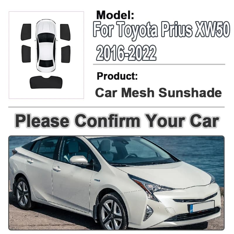 Accessori per Toyota Prius XW50 MK4 4a Generazione 2016-2022, Tendine Parasole in Rete per Finestrini Auto, Protezione Solare e Privacy