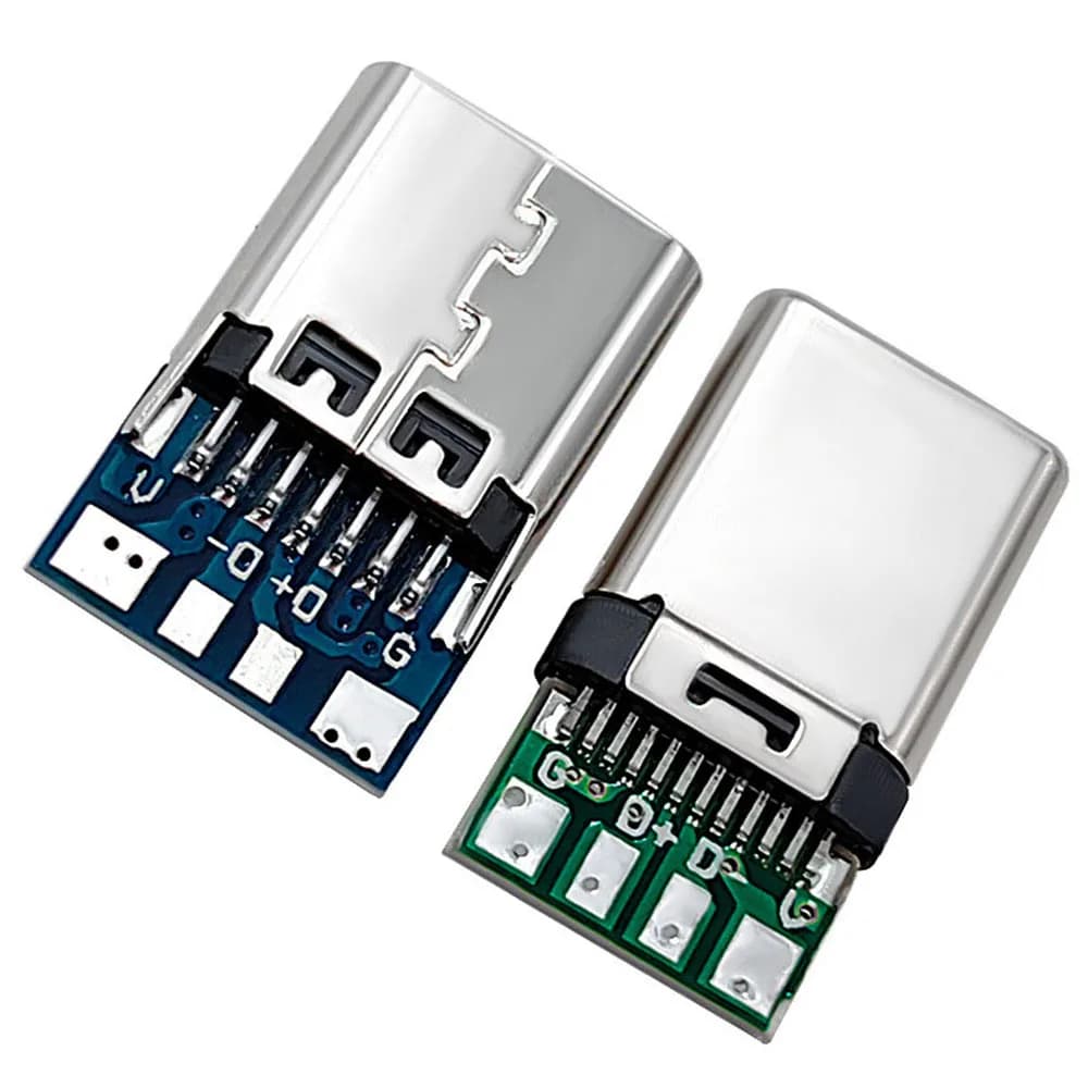 10 pz USB 3.1 Tipo-C Connettore 12 Pin Femmina 24 Pin Maschio Presa Adattatore per Filo di Saldatura e Cavo di Supporto PCB bordo