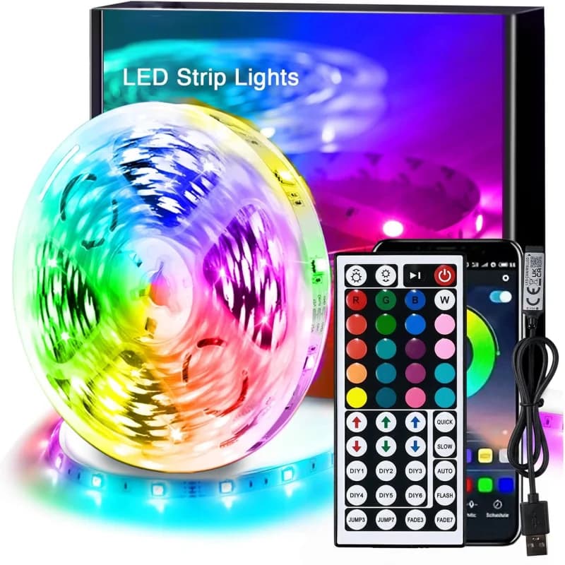 5V USB LED Strip with APP Control, RGB 5050 Color Change, Flexible Lamp for Decoration Room and Atmosphere Festival