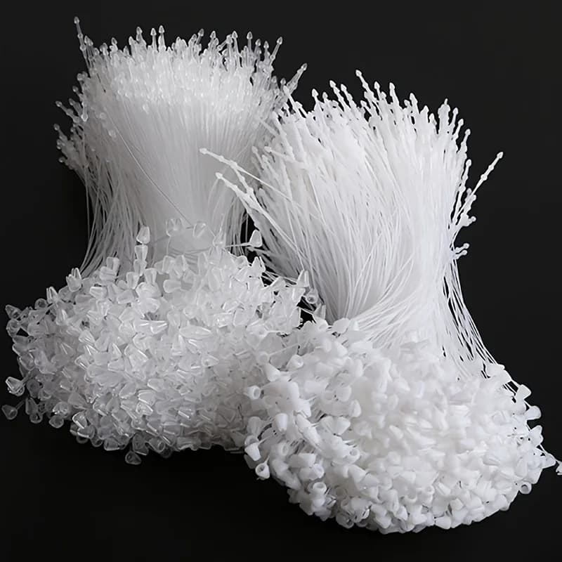 1000PCS Transparent Plastic Tag Hanging Line with Tag Fasteners Thread for Label Hand Needle Hanging Card Rope