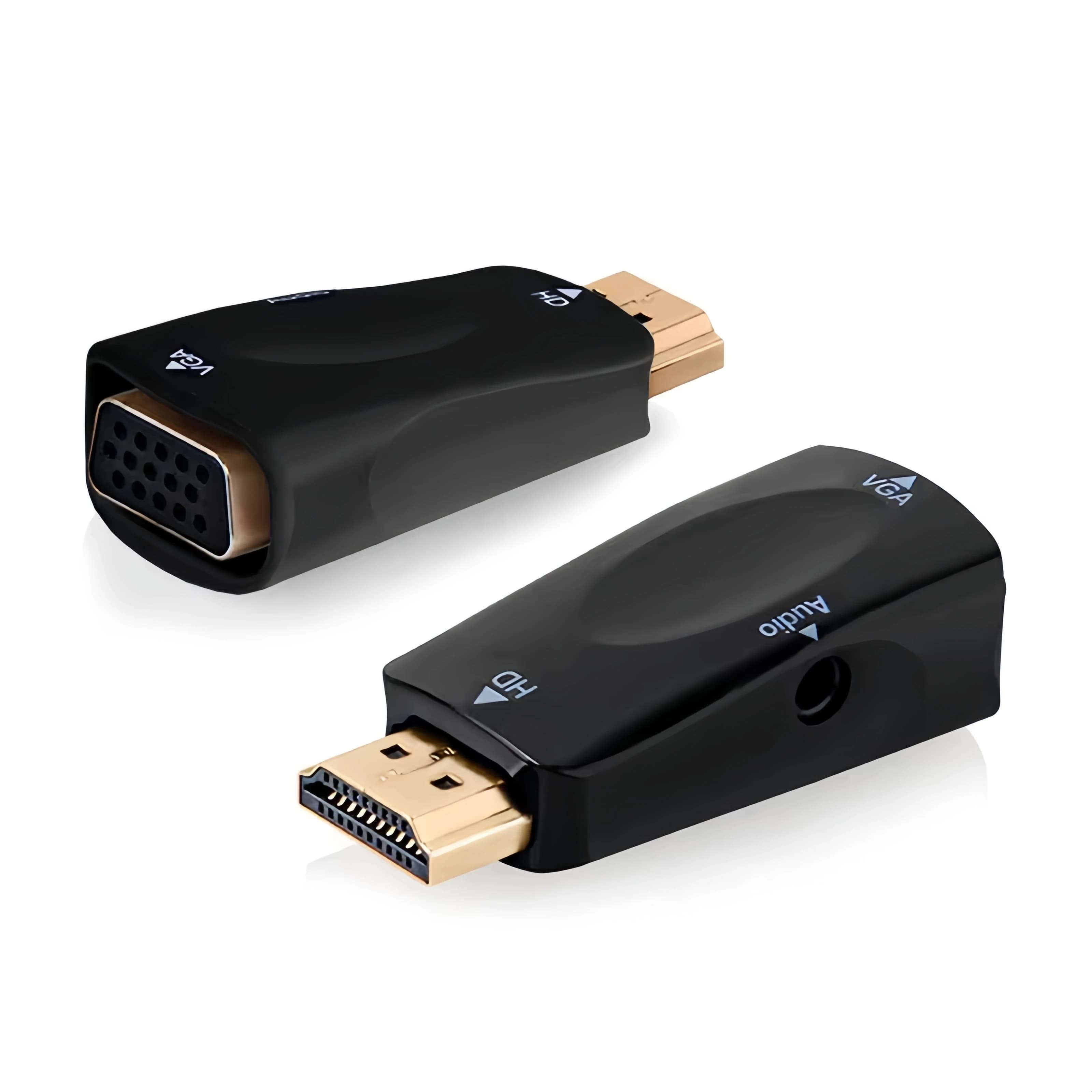 Adattatore da HDMI a VGA con audio - Convertitore Full HD 1080P per PC/laptop/monitor/proiettore, jack AUX da 3,5 mm per audio