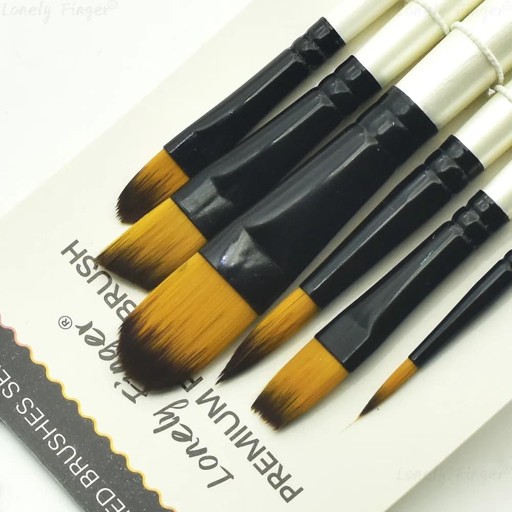 6 pezzi penna per pittura ad acquerello pennelli forniture disegno arte pennello per pittura bianca arte capelli in nylon multifunzione