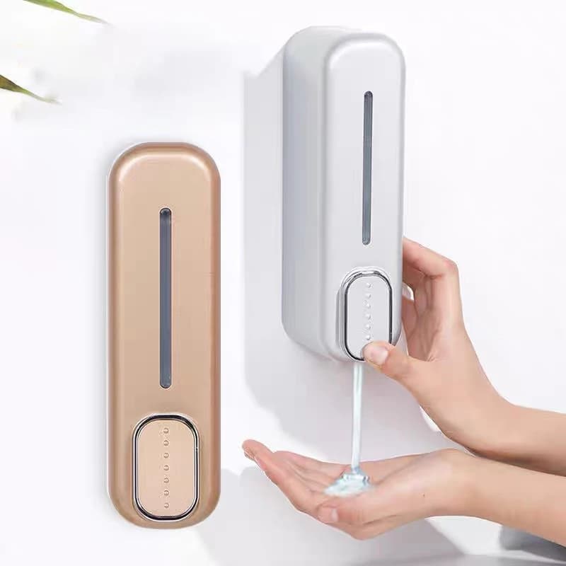 1 dispenser manuale per sapone, contenitore da parete per shampoo e bagnoschiuma, flacone per sapone da bagno, dispenser portatile a pressione per liquidi
