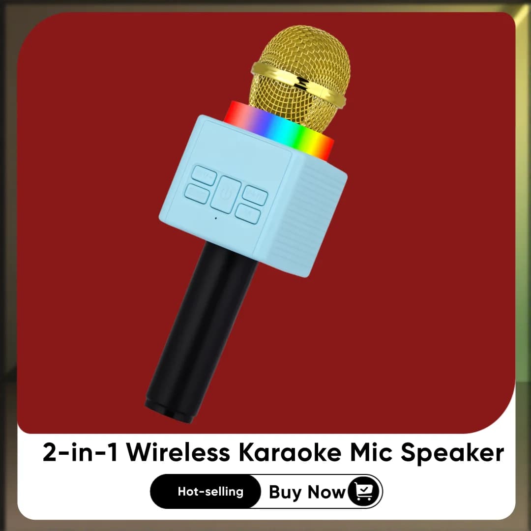 Macchina per microfono karaoke, macchina per karaoke wireless portatile con microfono Bluetooth con luci a LED, regalo per bambini adulti