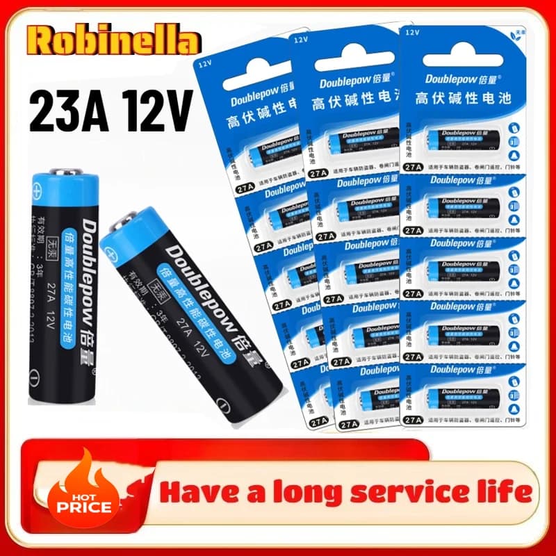 Batteria Alcalina 23A 12V A23 23AE E23A per Dispositivi di Sicurezza, Serrature Intelligenti, Campanelli Wireless, Telecomandi