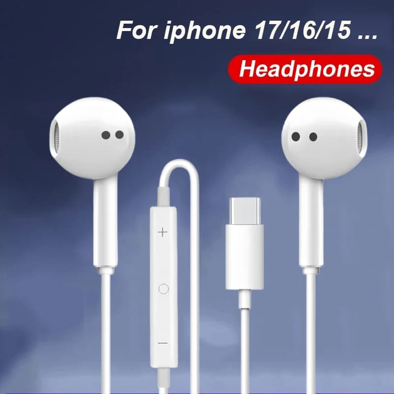 Per Apple iPhone 15 14 13 Pro Auricolare Bluetooth ad alta fedeltà con cavo Type-C da 3,5 mm Adatto per Samsung Xiaomi iPad Tablet