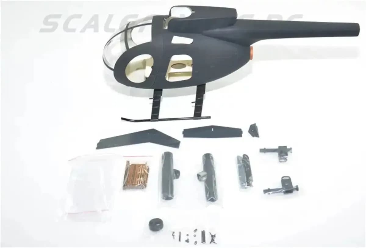 Fusoliera in Fibra di Vetro per Elicottero RC Roban 450 Modello MD-500D Little Birds, Parti per Elicotteri in Scala