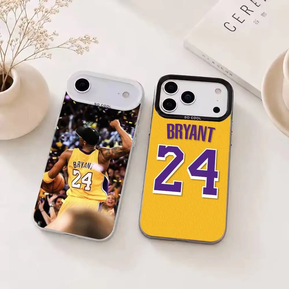 Basketball K-Kobe B-Bryant 8 24 Colored Silver Phone Case For iPhone 17 16 15 14 13 12 11 Pro Max Bumper