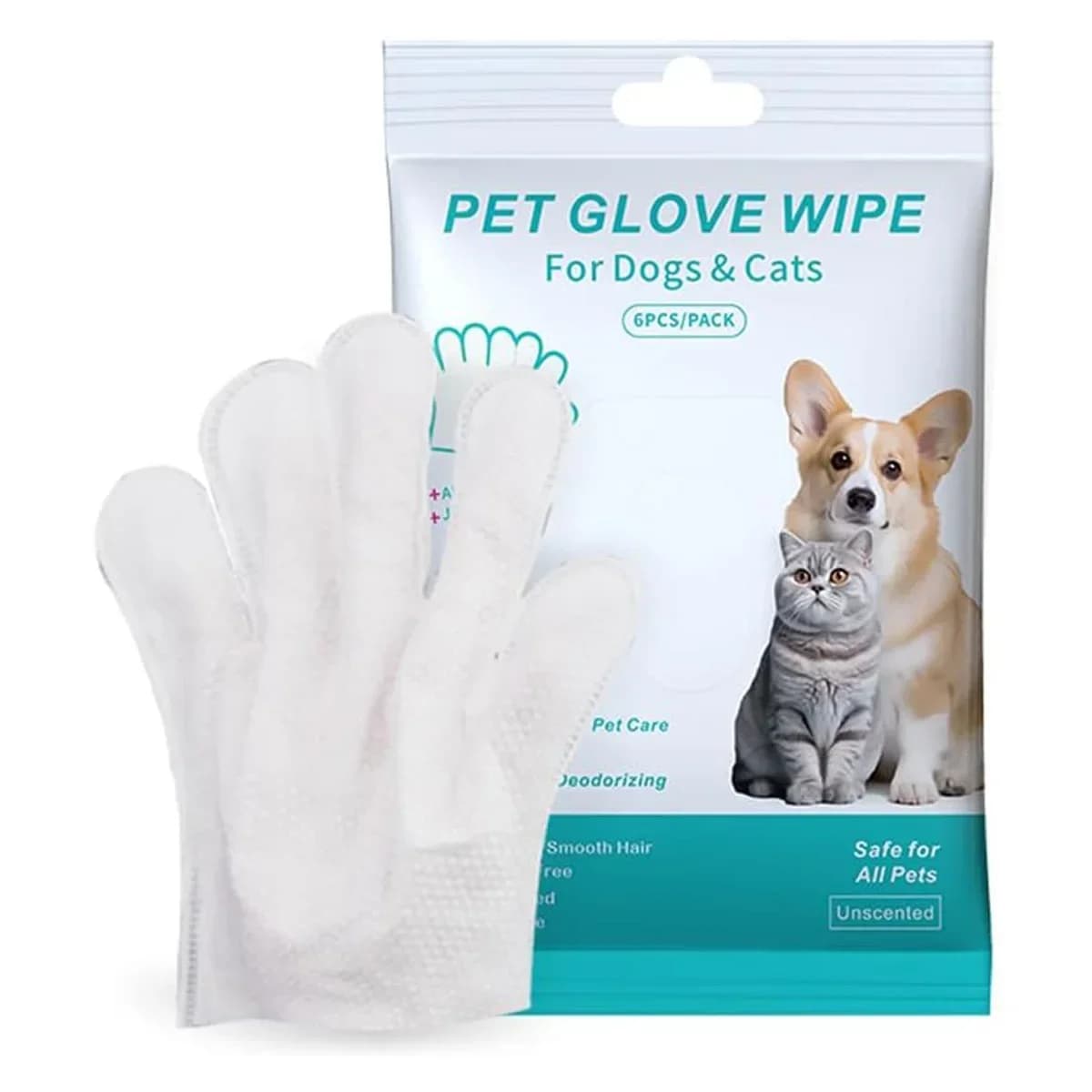 6 salviette per la pulizia degli animali domestici extra spesse non profumate per cani e gatti, lavaggio cani, balneazione, deodoranti, guanti per la cura quotidiana