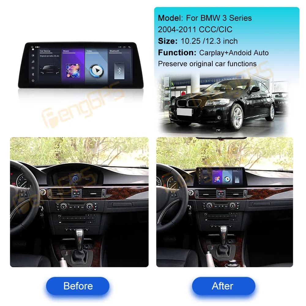 12.3" Or 10.25" Car Radio For BMW 3 Series E92 2004-2011 CCC CIC GPS Navigation Multimedia Stereo Player Linux Screen Carplay