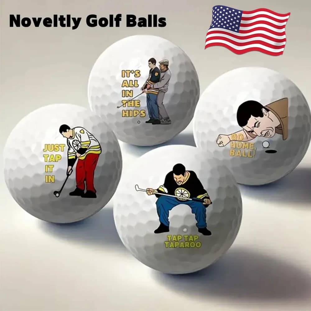 Palline da golf 4 pezzi, design divertenti e unici, alta elasticità, palline da allenamento a lunga distanza, regalo di Natale ideale per i golfisti, per allenamenti in giardino e accessori per la pratica quotidiana dello swing.