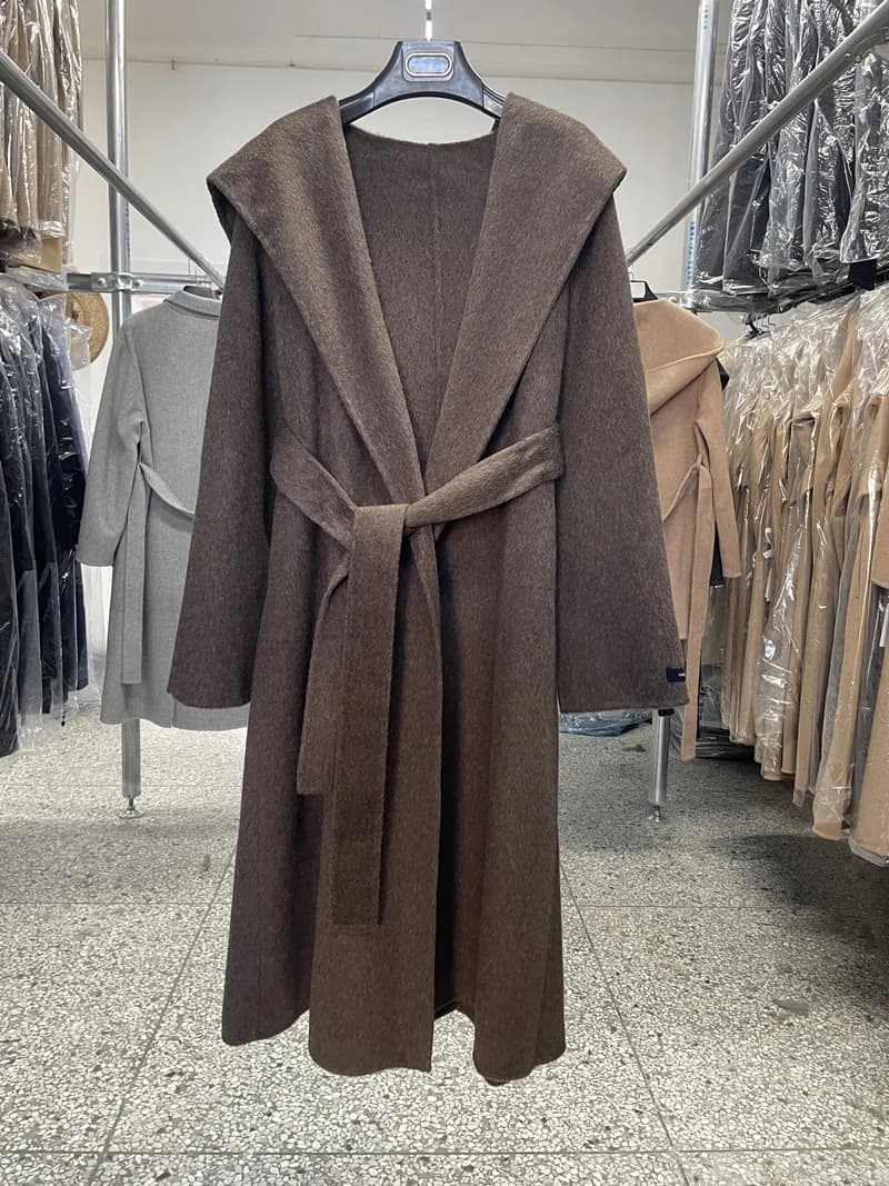 Cappotto in cashmere di lana double face con cappuccio per donna inverno medio lungo autunno/inverno nuovo cappotto di lana coreano da donna di grandi dimensioni
