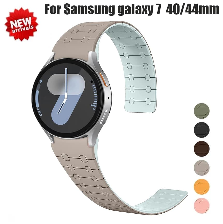 Cinturino magnetico in silicone per Samsung Galaxy Watch7 44mm 40mm Cinturino sportivo Bracciale a fascia da 20mm Galaxy Watch 6 Classic 43mm 47mm