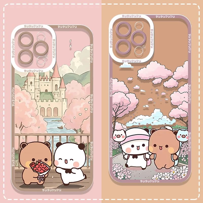 Cute BUBU DUDU Couple Transparent Phone Case for Samsung Galaxy A55 A54 A53 A52 A73 A16 A36 A14 A13 5G Soft Cover Lovers Fundas