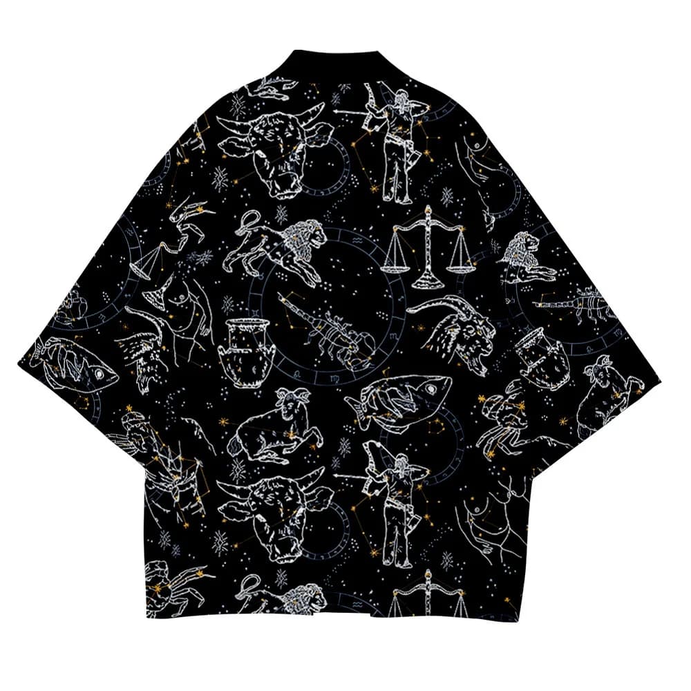 Japanese Samurai Kimono Men Constellation Cosplay Haori Female Women Cardigan Yukata Shirt Summer Robe