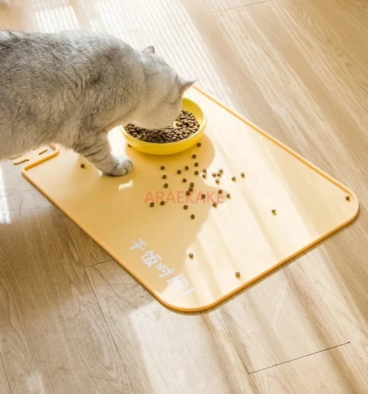 Tappetino per pasti per animali domestici, tappetino per ciotola per gatti, tappetino per ciotola per cibo impermeabile antiscivolo per cani e gatti, tappetino per utensili da pranzo, di grandi dimensioni