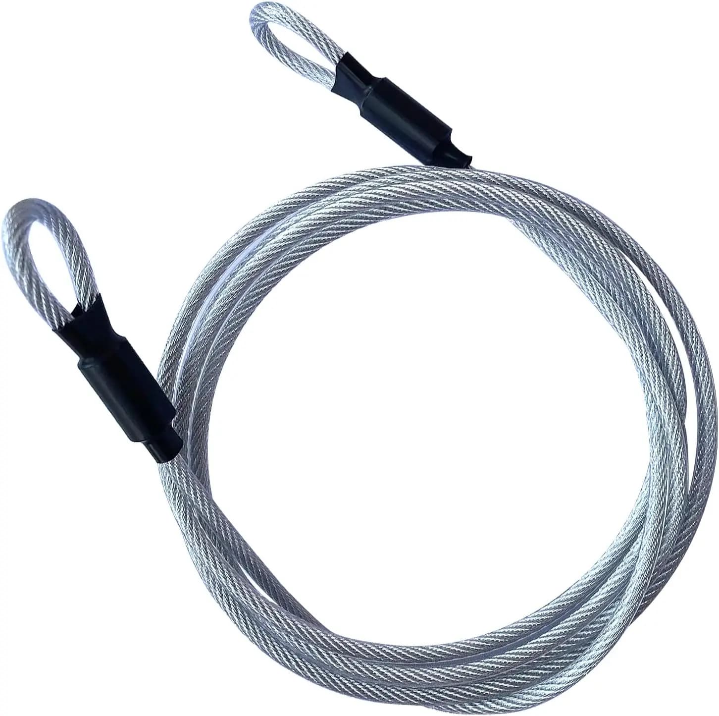 Lucchetto con Cavo in Acciaio Intrecciato da 4 Piedi con Doppi Anelli per Bicicletta, Casco, Bagagli