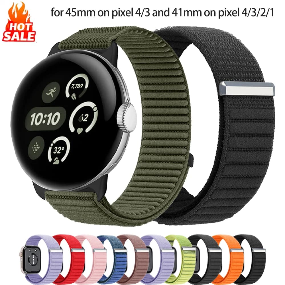 Cinturino in nylon per Google Pixel Watch 4 band 3 41mm/45mm Band Sport Comodo braccialetto intrecciato Correa per cintura Pixel 2 41mm