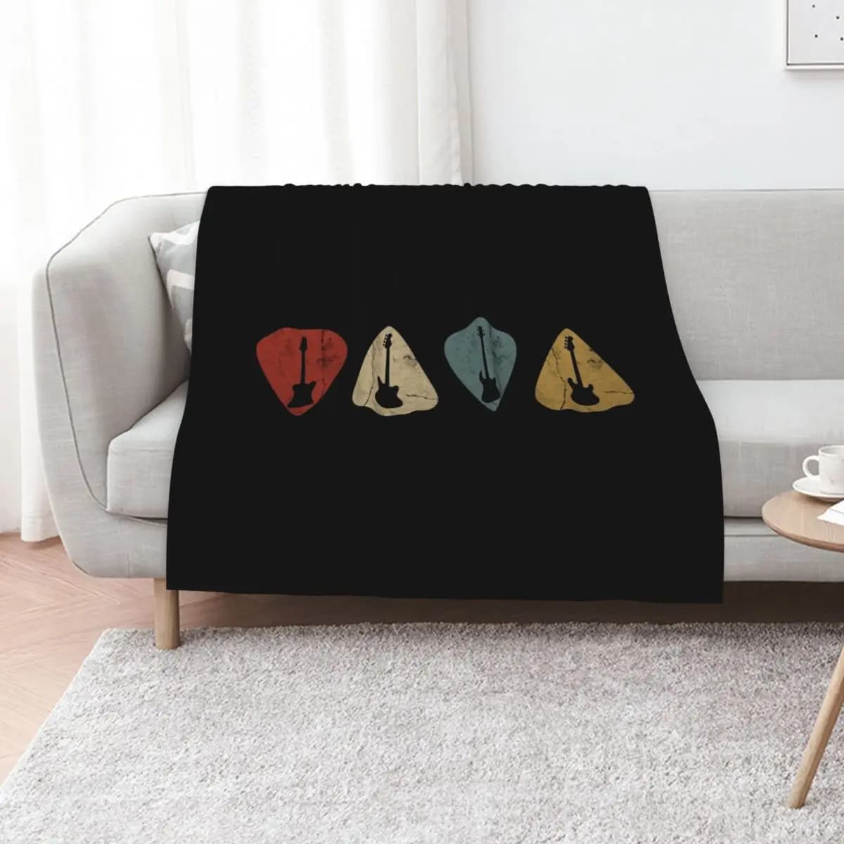 Bass Guitars Picks Retro Throw Blanket Moving christmas decoration Summer Soft Blankets Sofas Of Decoration Travel Blankets