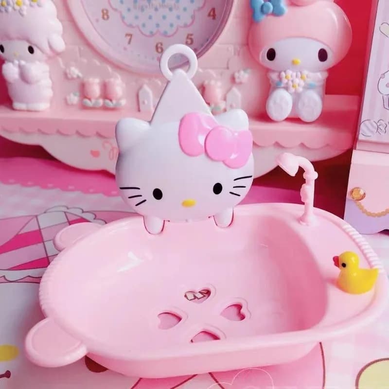 Portasapone Hello Kitty Sanrio con Scolapiatti, Contenitore per Bagno, Design Accattivante, Bestseller, Cartone Animato alla Moda, Carino, Regalo per Bambini, Semplice